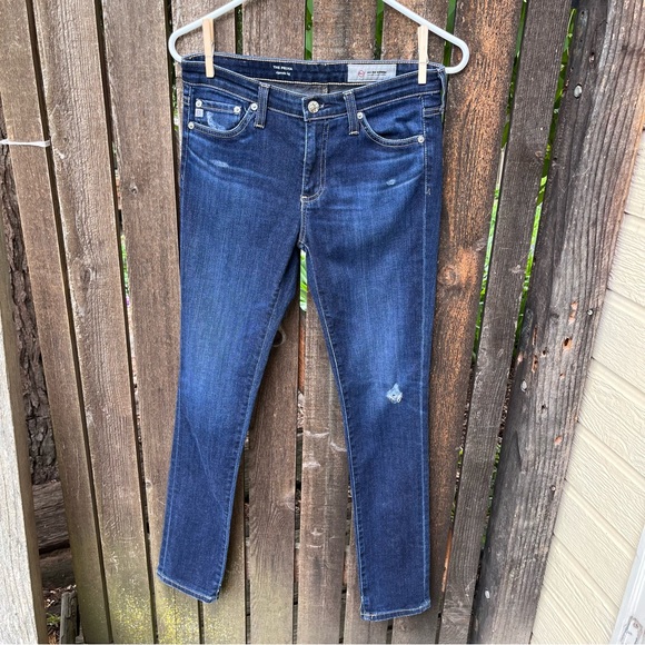 AG-ED Denim The Prima Cigarette Leg Midrise Distressed Jeans Sz 26R - Picture 5 of 14